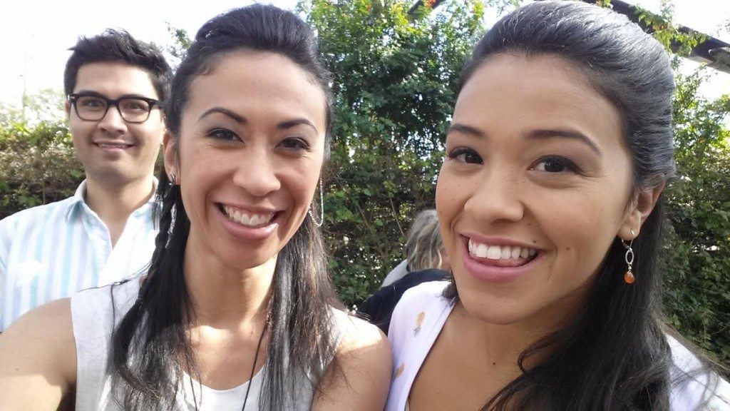 On the set of Jane the Virgin with actress Gina Rodriguez