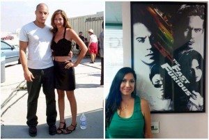 Renee Garcia on the Set of “The Fast and the Furious” with Vin Diesel and Renee now with the film’s poster
