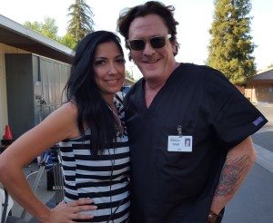 Renee Garcia with Michael Madsen (“Hateful Eight”) on set of “Papa”