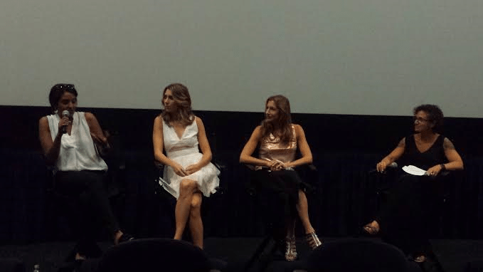 Taken at a screening the Geena Davis Institute Of Gender In Media. Not sure if you need this but from left to right the people in the image are: director Meera Menon (holding mic), creator/writer/actress Sarah Megan Thomas, writer/actress Alysia Reiner and moderator Alex Cohen. 